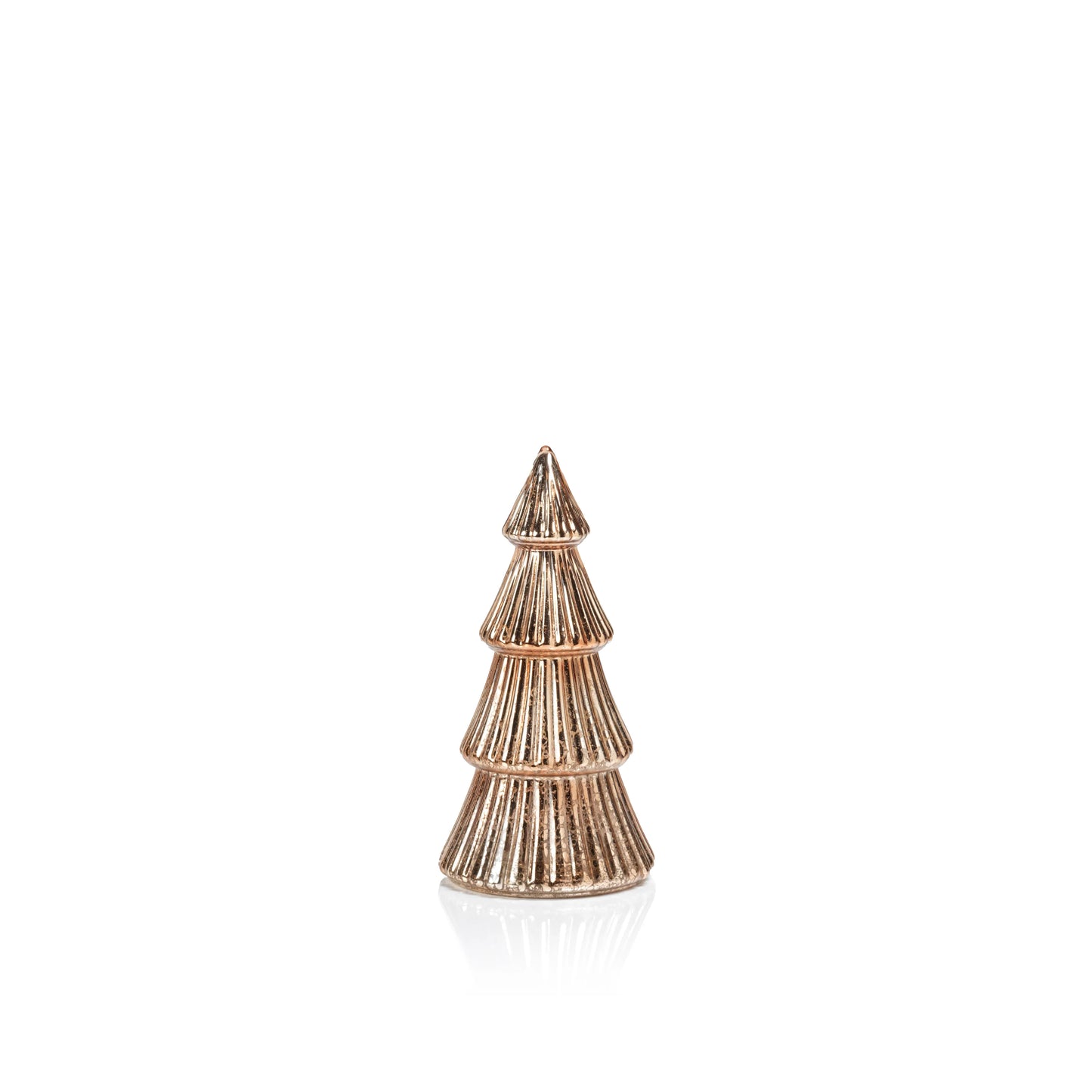 Árbol decorativo de vidrio oro rosa con luz LED