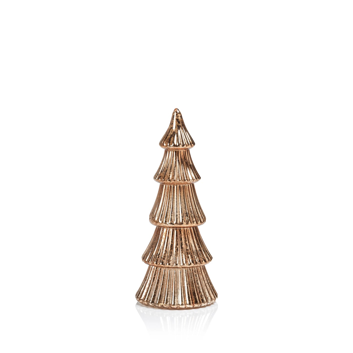 Árbol decorativo de vidrio oro rosa con luz LED