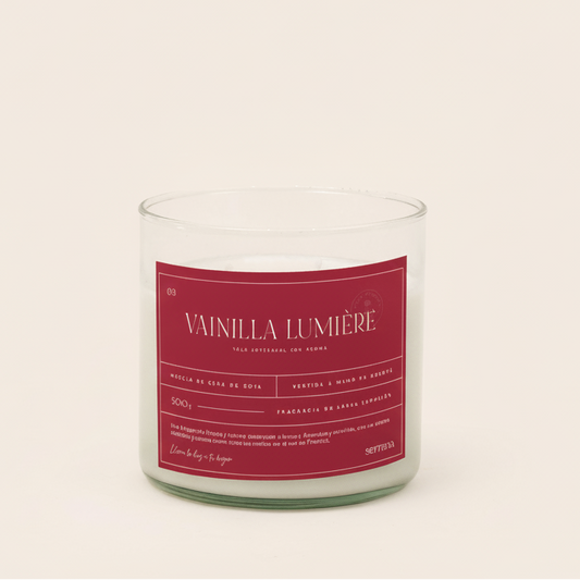Vela Grande Vidrio edición navidad: Vainilla Lumiére