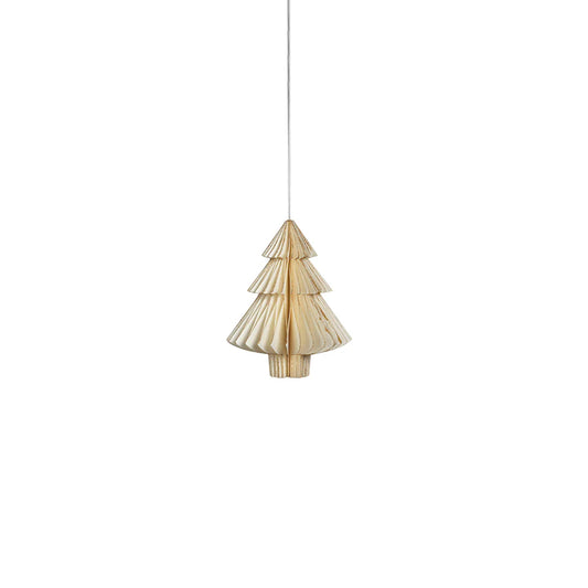 Adorno colgante Árbol dorado en papel marfil