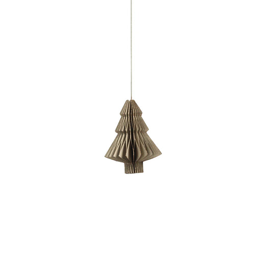Adorno colgante Árbol dorado en papel taupe