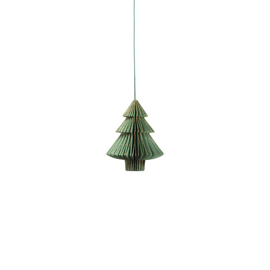 Adorno colgante Árbol dorado en papel verde