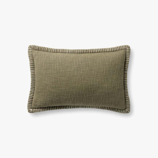Cojín con detalle borde Oliva Pellie 30x50 con relleno