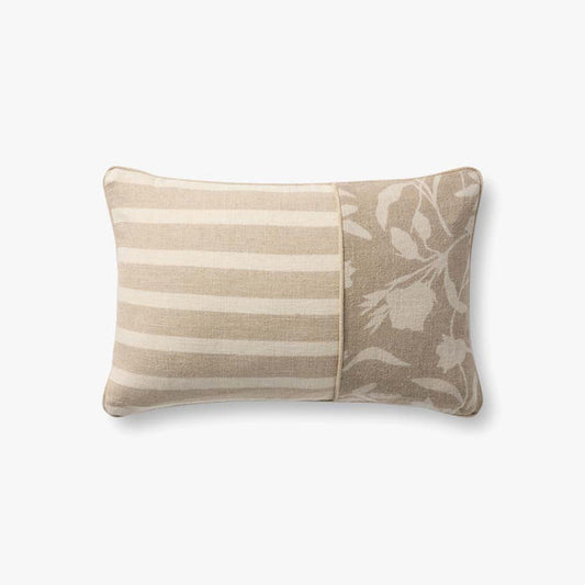 Funda Silvia Flores Beige Lumbar con relleno