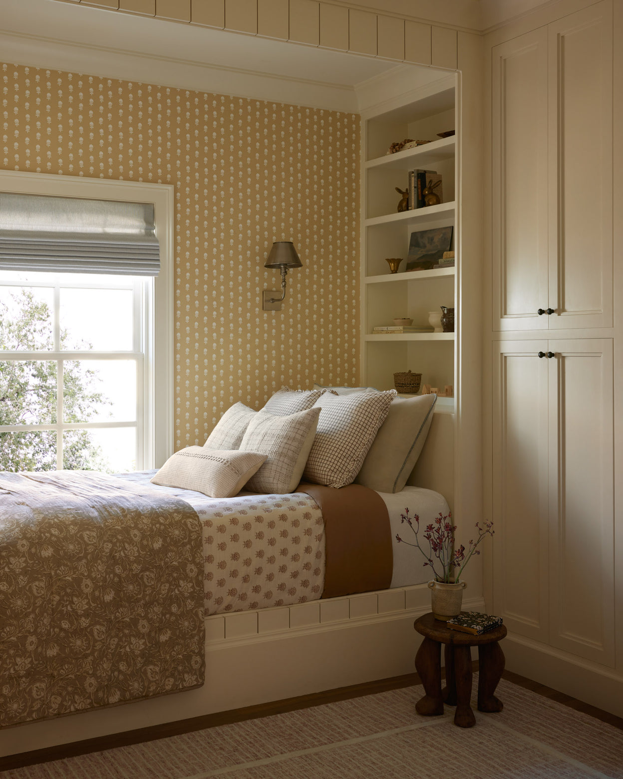 Cojín Cuadros Paca Marfil 45x45 con relleno