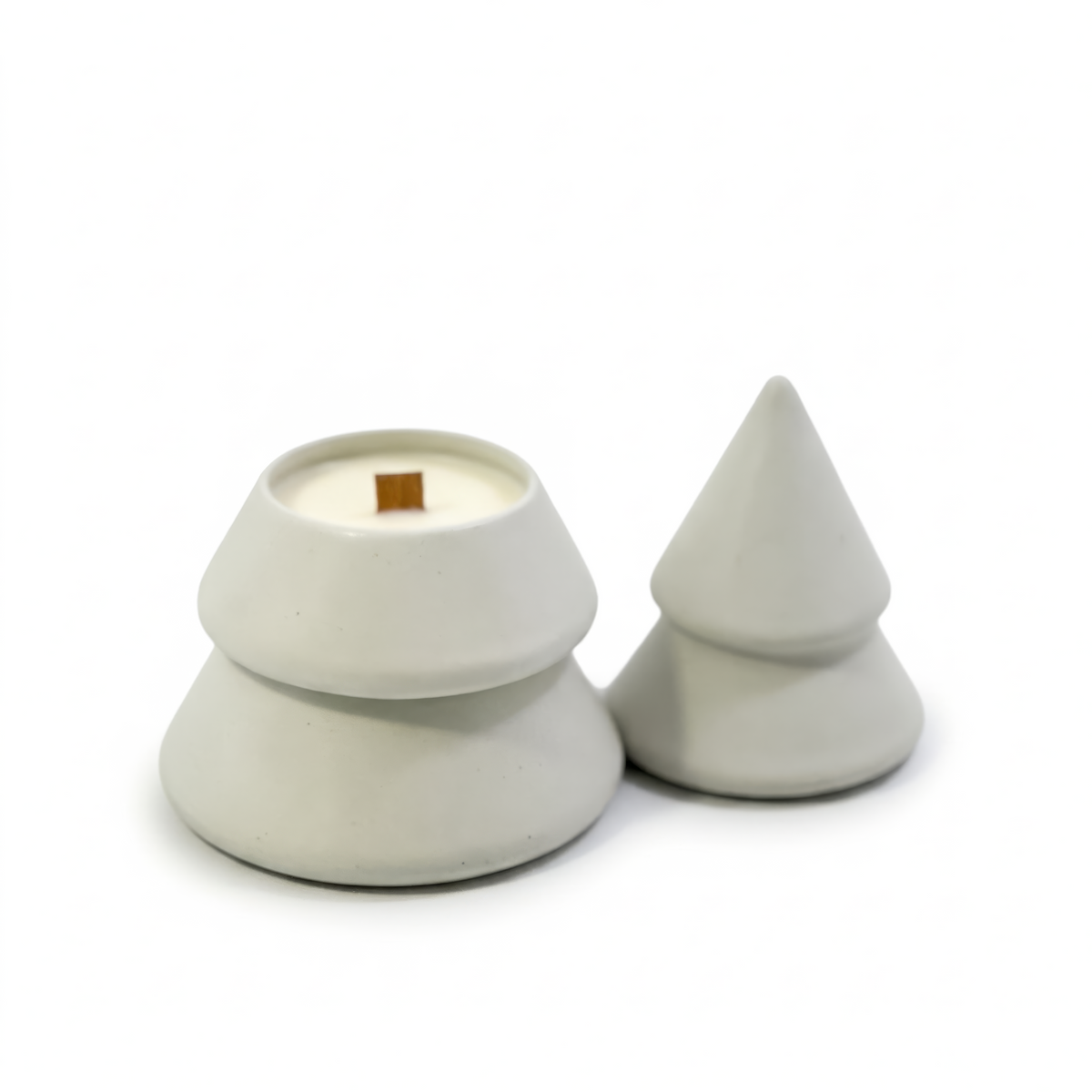 Vela arbolito apilable blanco mate