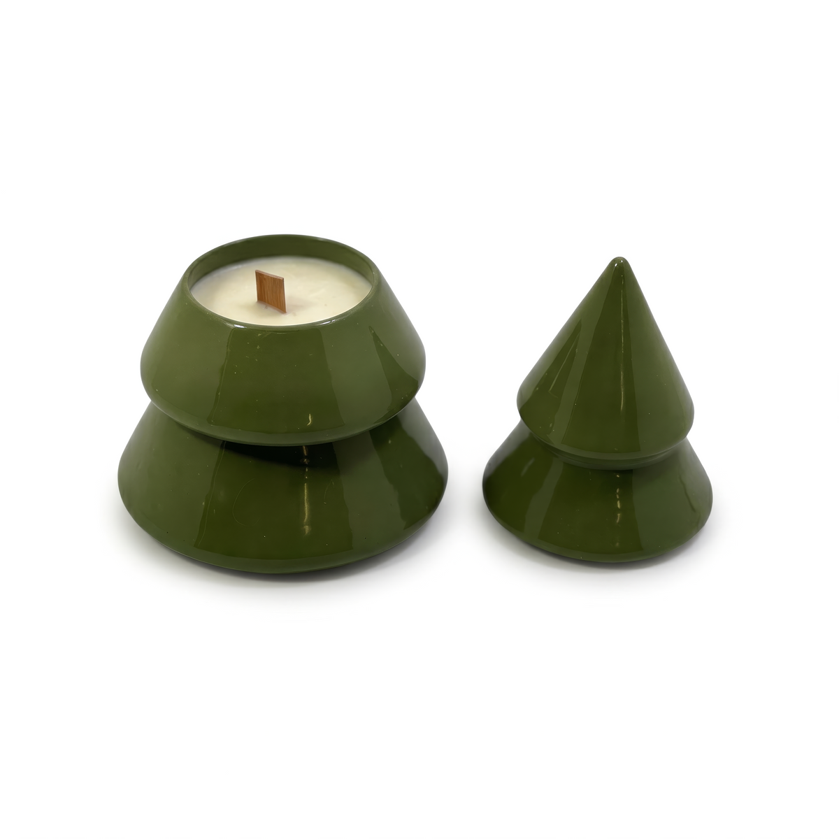 Vela arbolito apilable verde brillante
