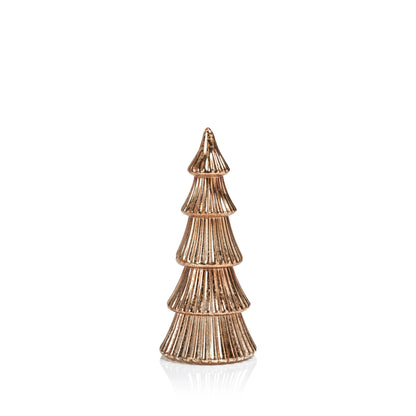 Árbol decorativo de vidrio oro rosa con luz LED