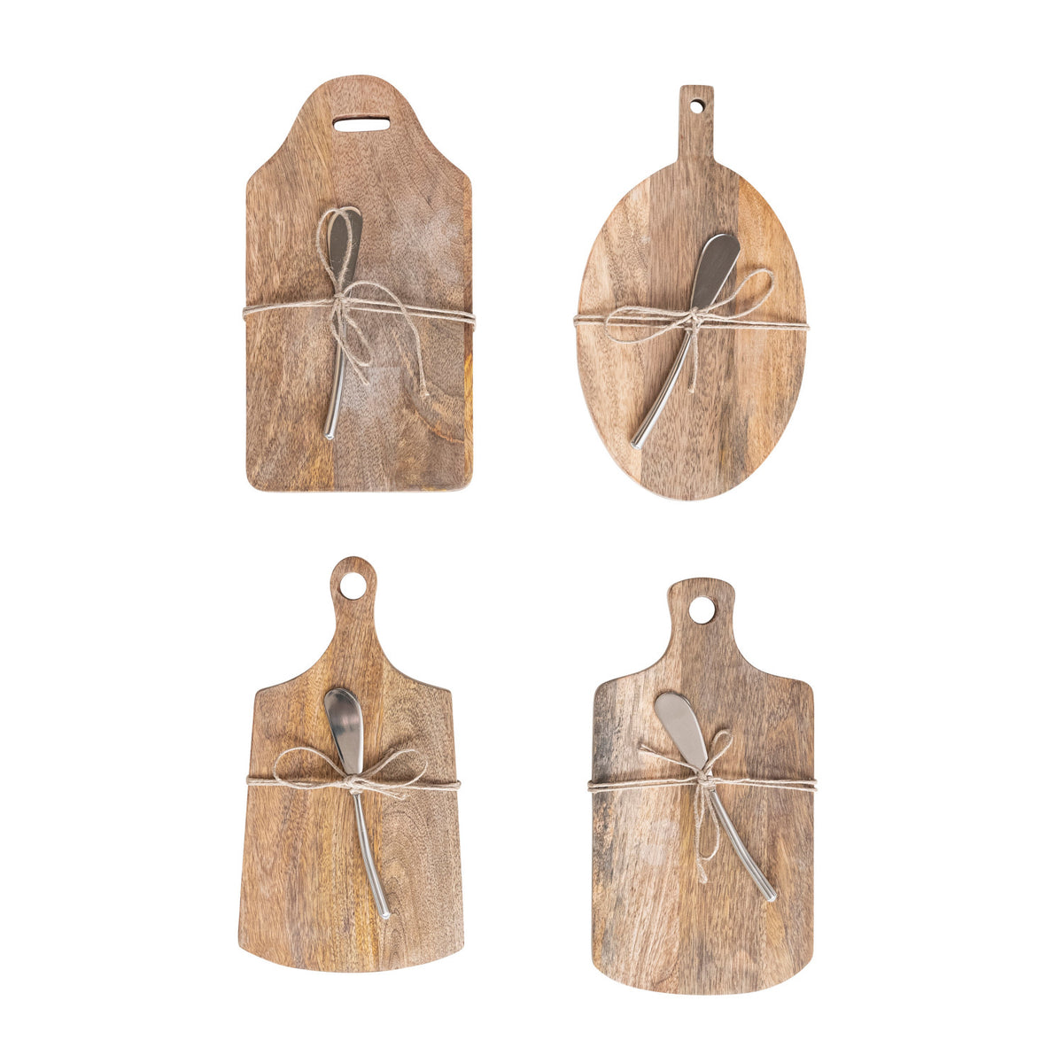 Tabla para quesos de madera de mango con cuchillo
