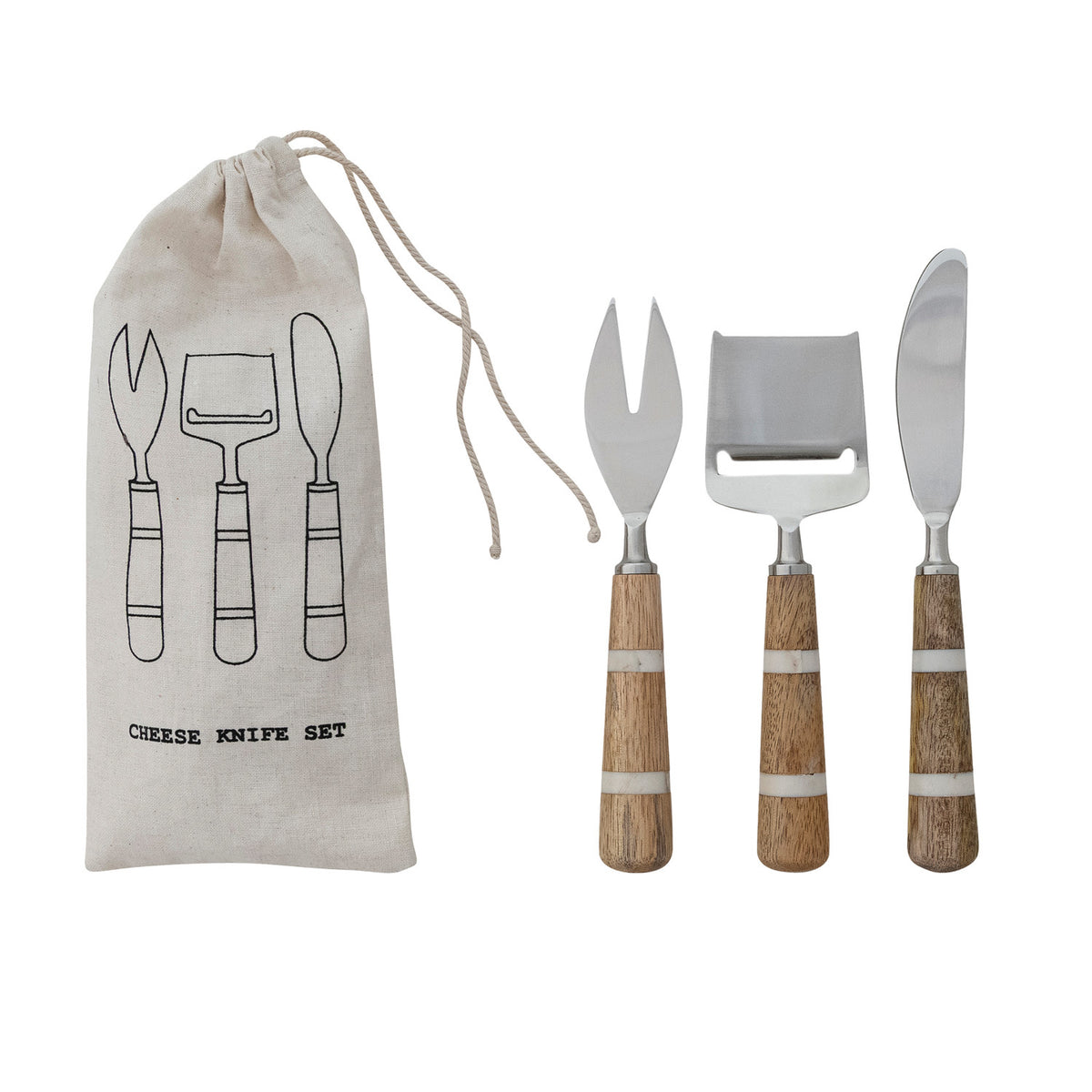 Set 3 cuchillos de queso mango y resina