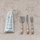 Set 3 cuchillos de queso mango y resina