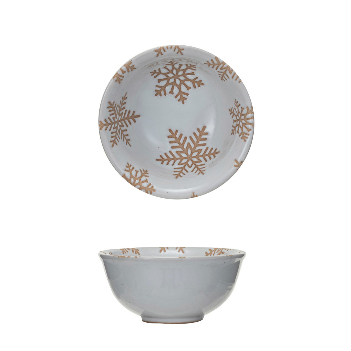 Bowl pequeño de gres con copos de nieve